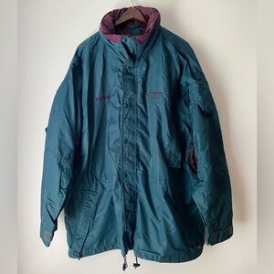 Vintage 90s Columbia Sportswear Mens Windbreaker Weather Green Maroon Jacket 2XL